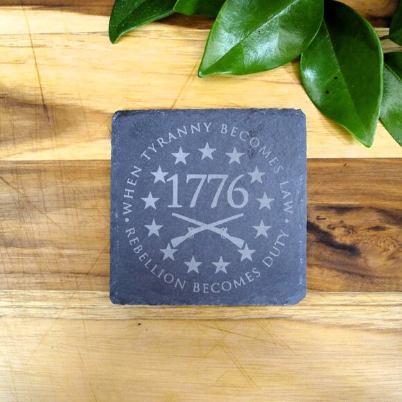 Patriotic Slate Coaster Set 1776 Coasters Slate Coasters- American Flag Coaster - Picture 8 of 16